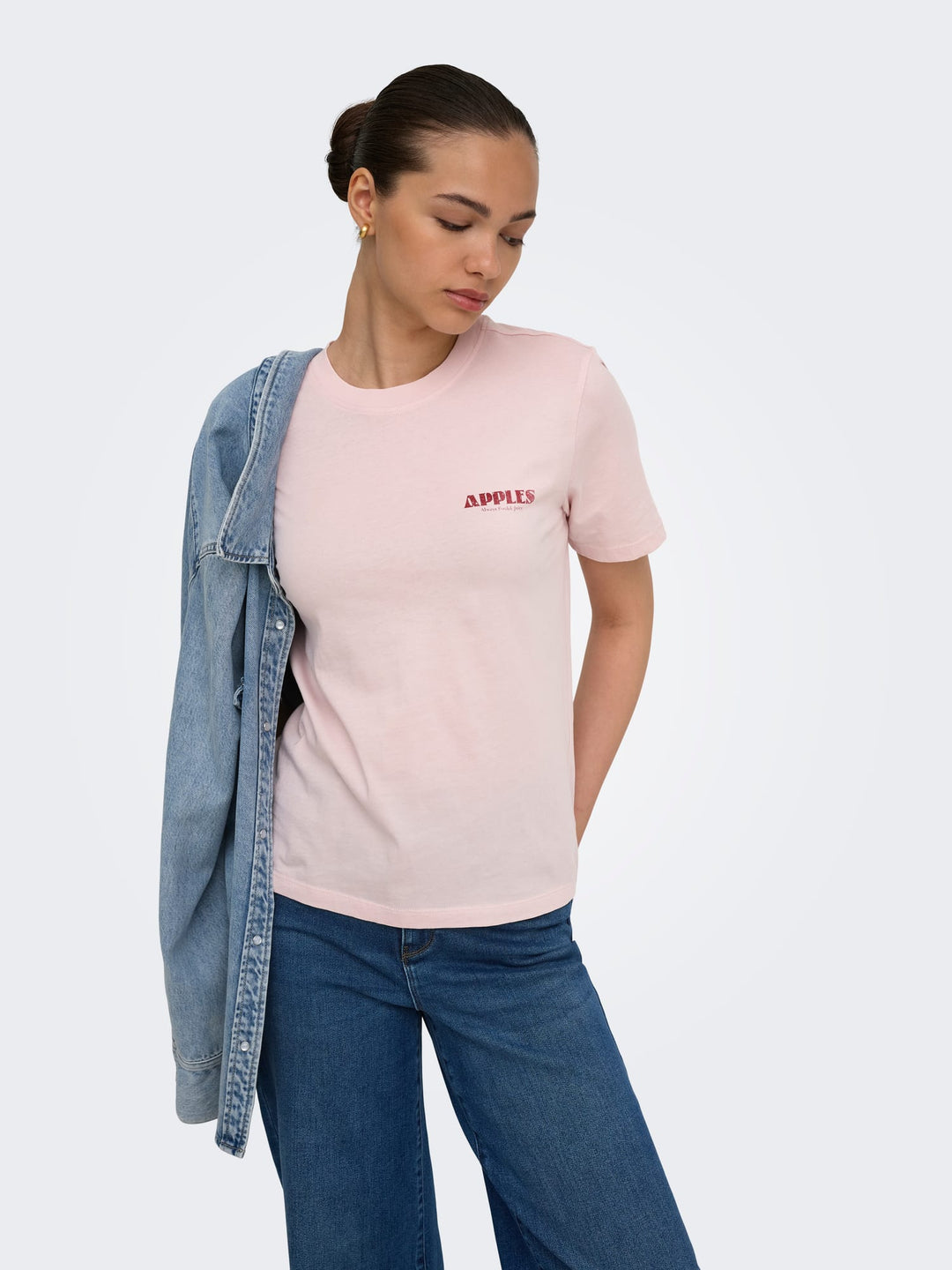 Only ONLLUCY MONJA S/S Top licht roze – dames t-shirt