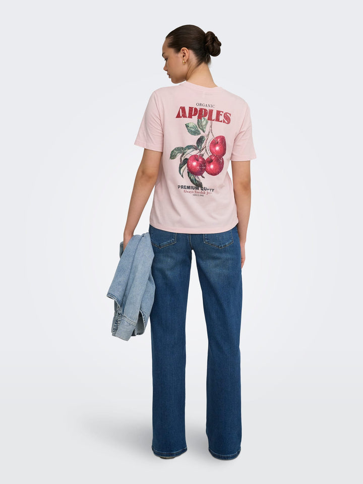 Only ONLLUCY MONJA S/S Top licht roze – dames t-shirt