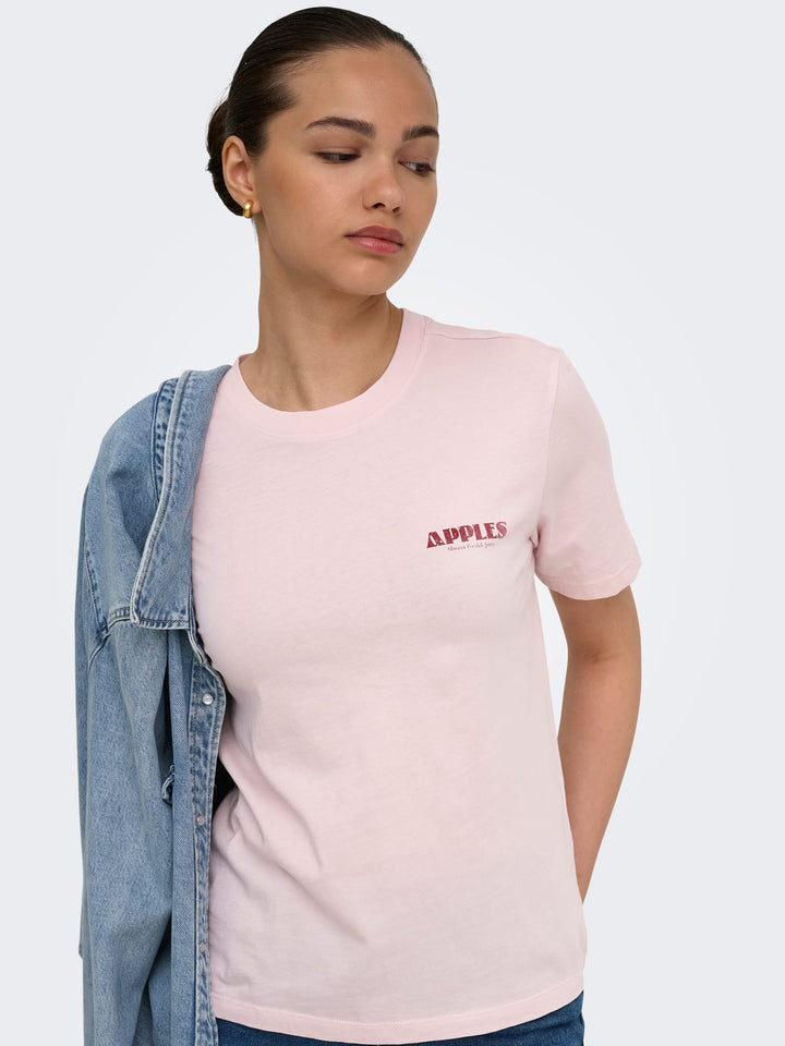 Only ONLLUCY MONJA S/S Top licht roze – dames t-shirt