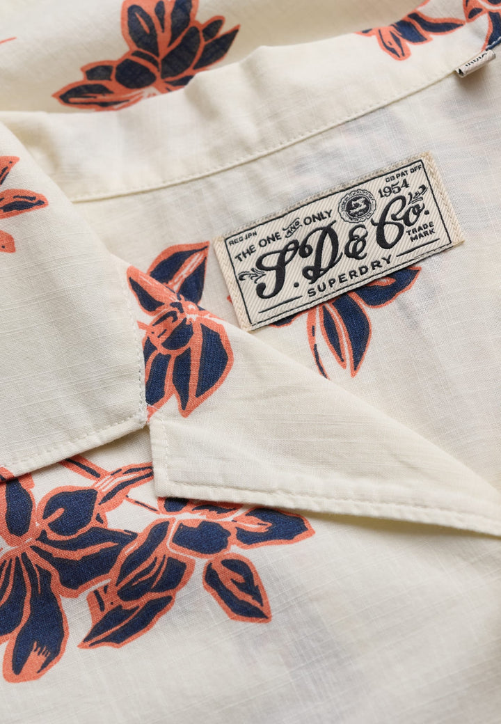 Superdry Cabana Poolside Overhemd – heren - Ecru Dessin