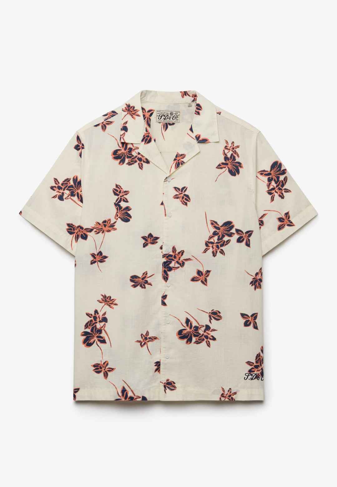 Superdry Cabana Poolside Overhemd – heren - Ecru Dessin