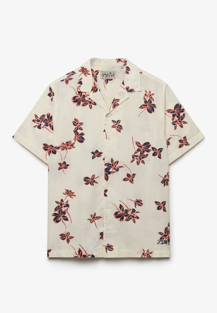 Superdry Cabana Poolside Overhemd – heren - Ecru Dessin