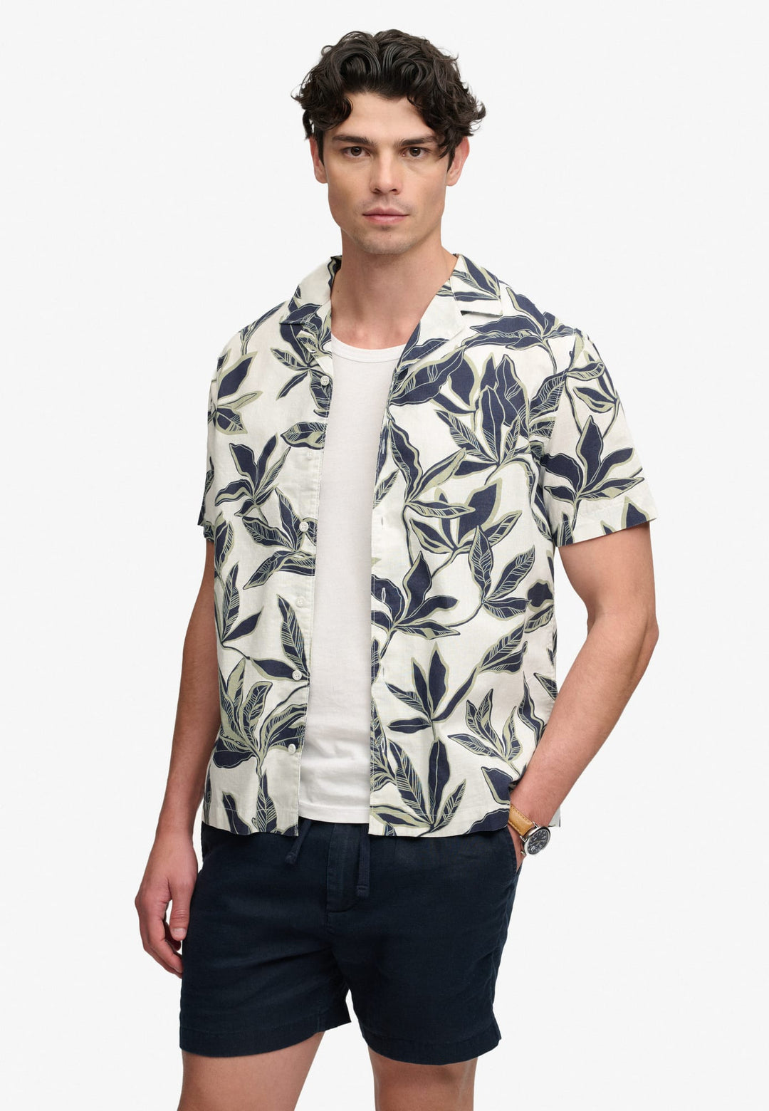 Superdry Cabana Poolside overhemd ecru dessin – heren
