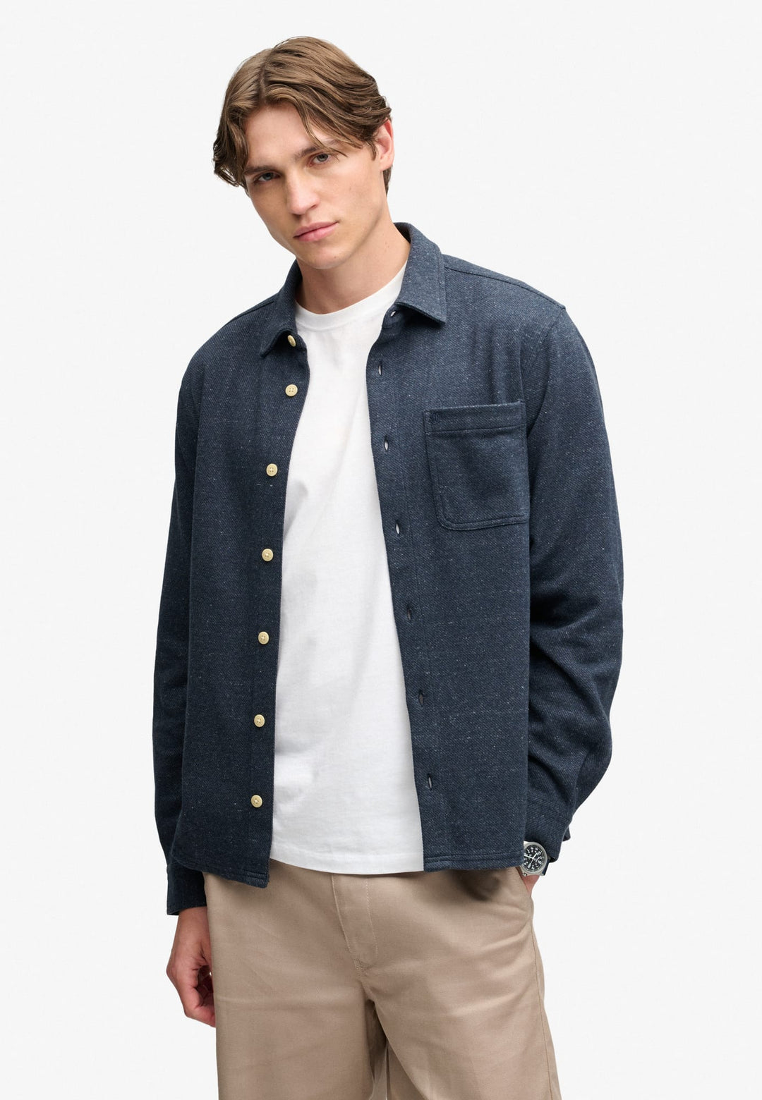 Superdry M4011187A overhemd l/m heren navy