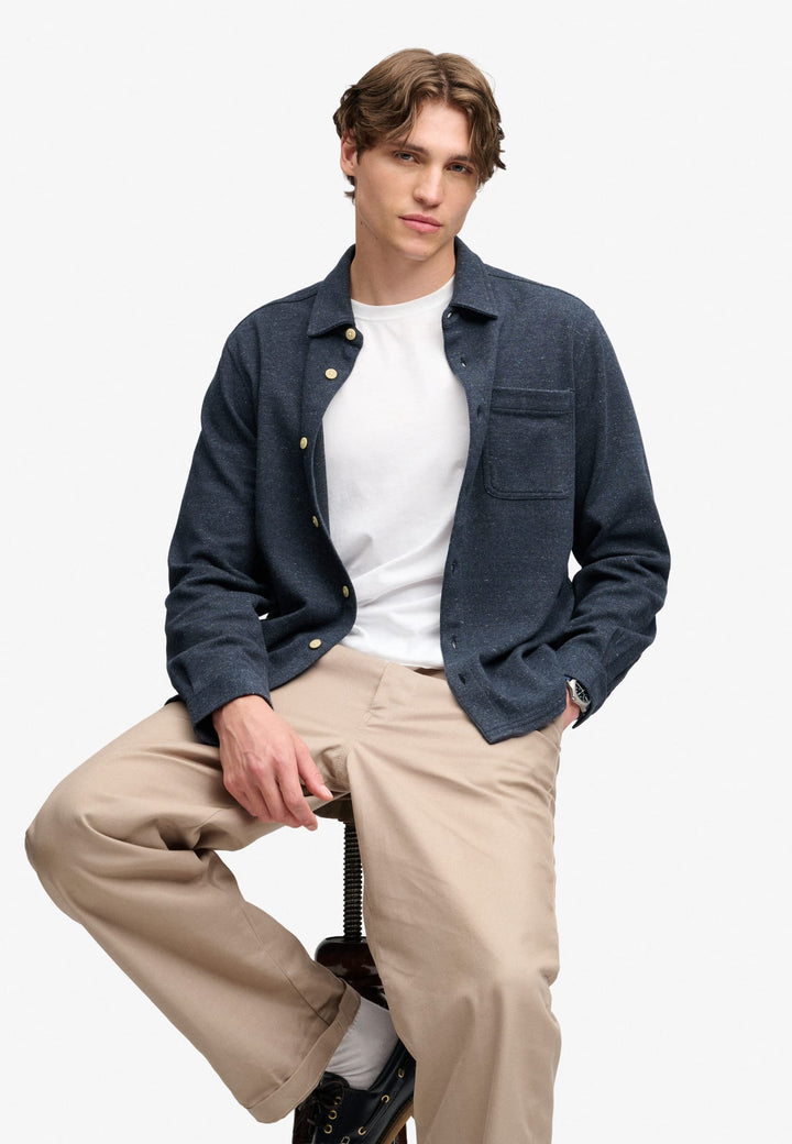 Superdry M4011187A overhemd l/m heren navy