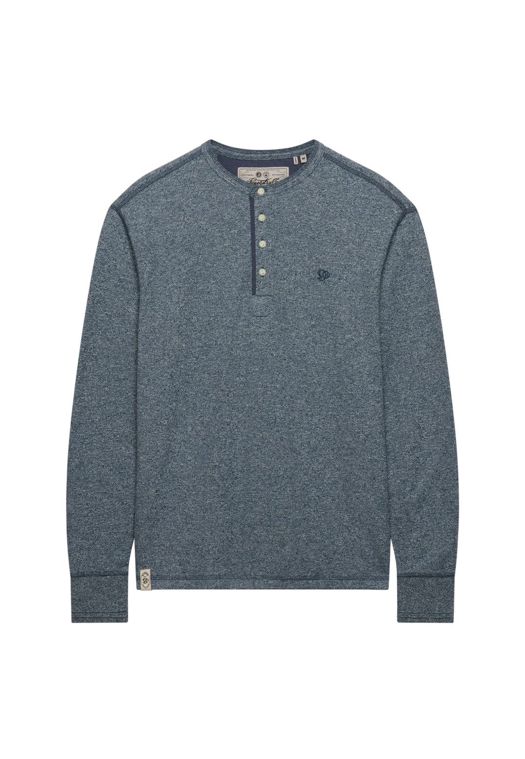 Superdry Mini Slub Waffle T-shirt l/m heren – blauw melee