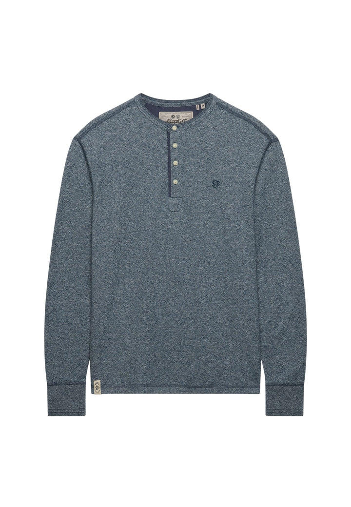 Superdry Mini Slub Waffle T-shirt l/m heren – blauw melee