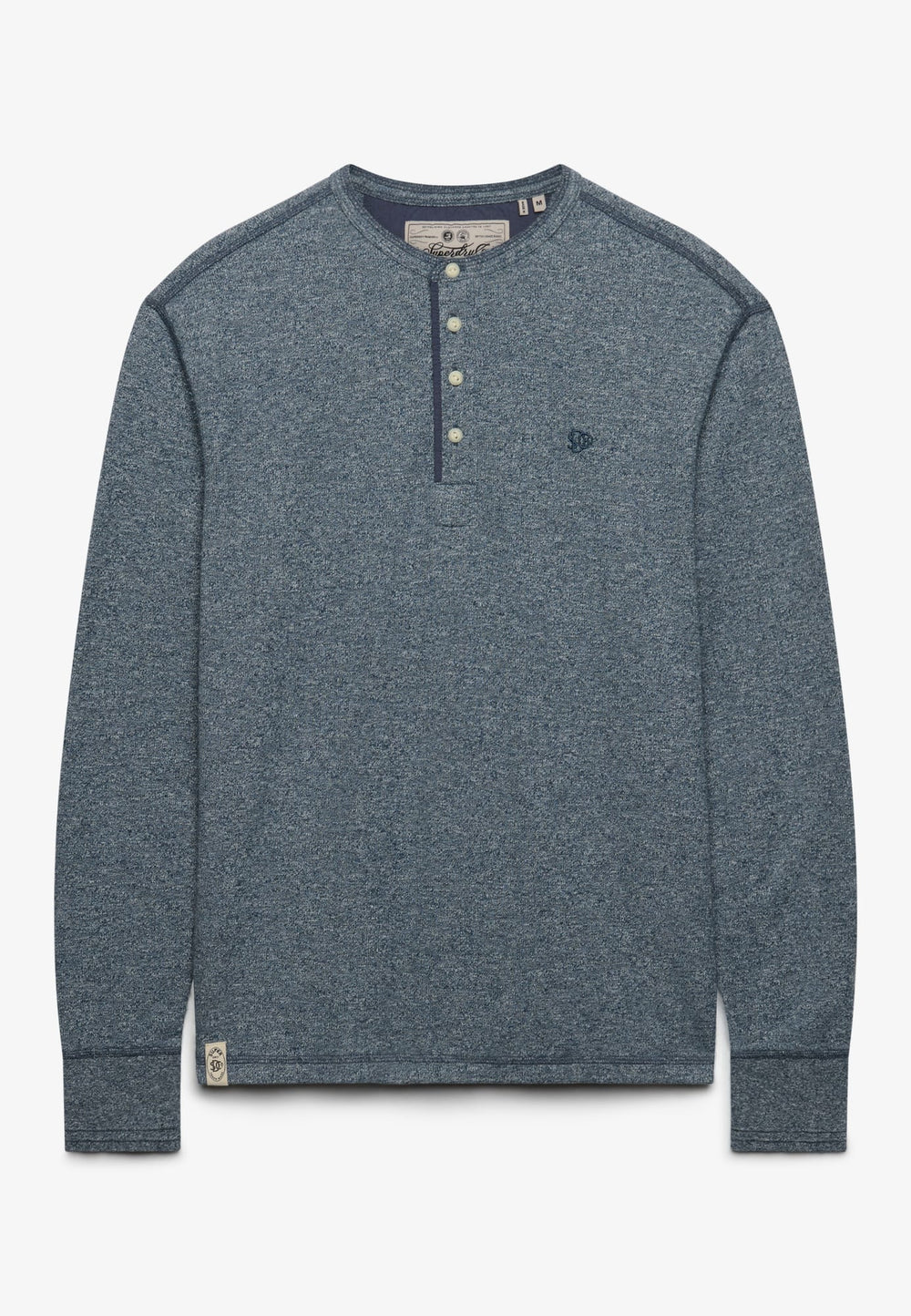 Superdry Mini Slub Waffle T-shirt l/m heren – blauw melee
