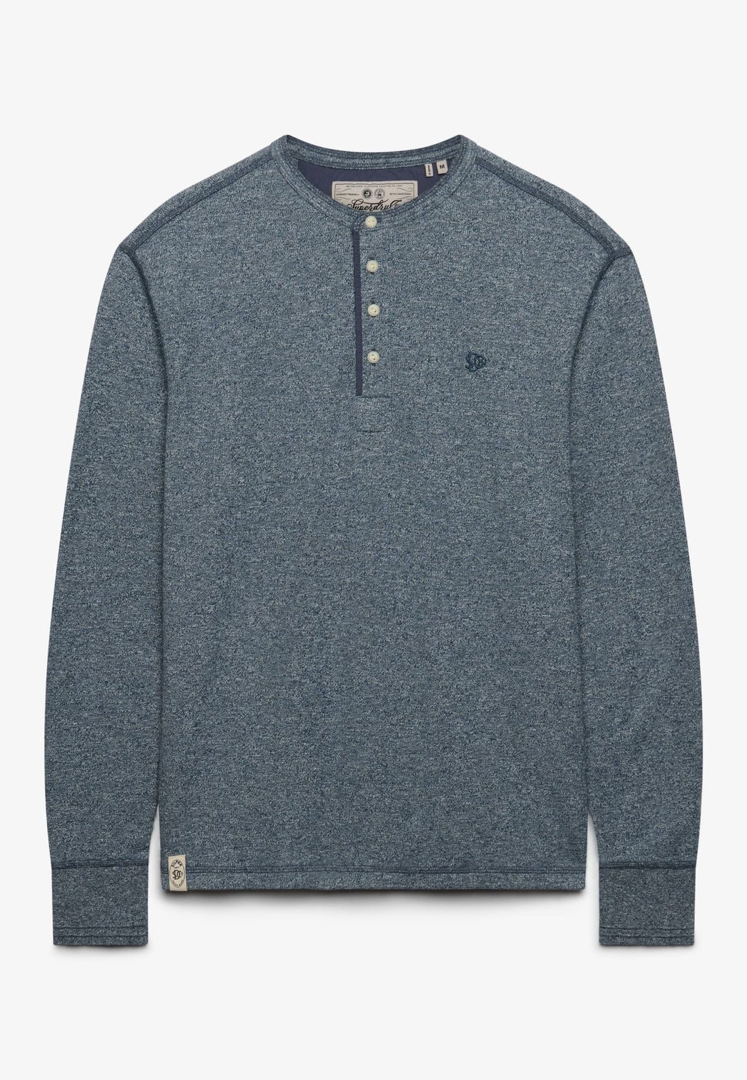 Superdry Mini Slub Waffle T-shirt l/m heren – blauw melee