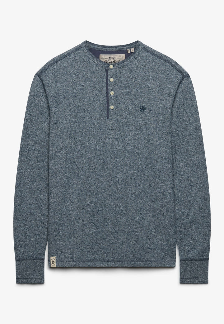 Superdry Mini Slub Waffle T-shirt l/m heren – blauw melee