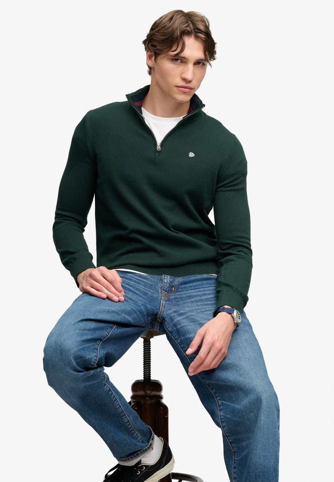 Superdry M6110768A trui donkergroen – heren
