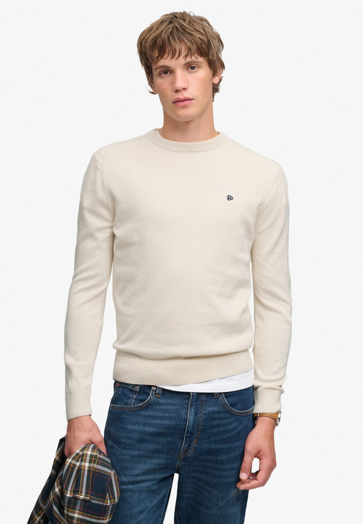 Superdry M6110769A trui heren ecru