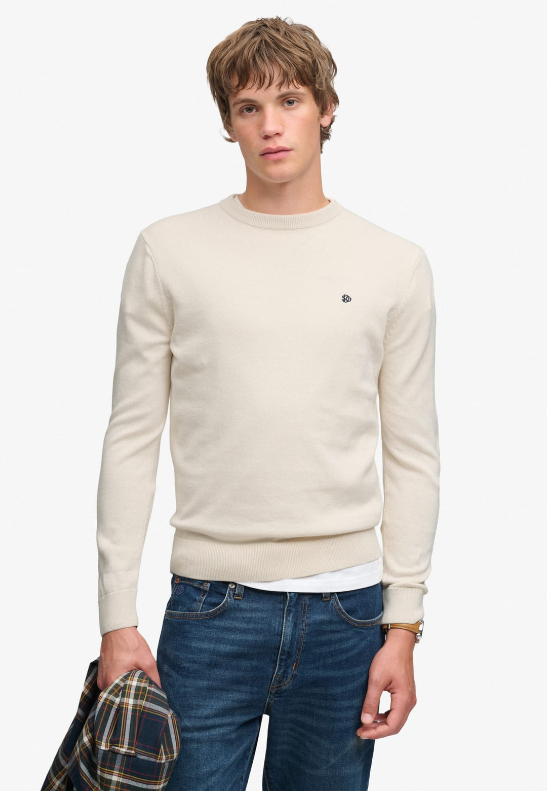 Superdry M6110769A trui heren ecru