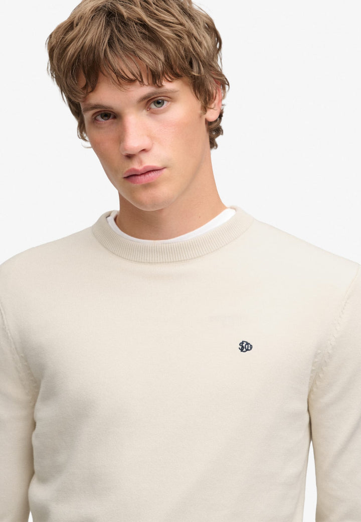 Superdry M6110769A trui heren ecru