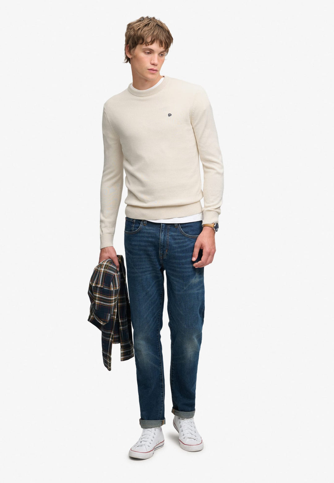 Superdry M6110769A trui heren ecru