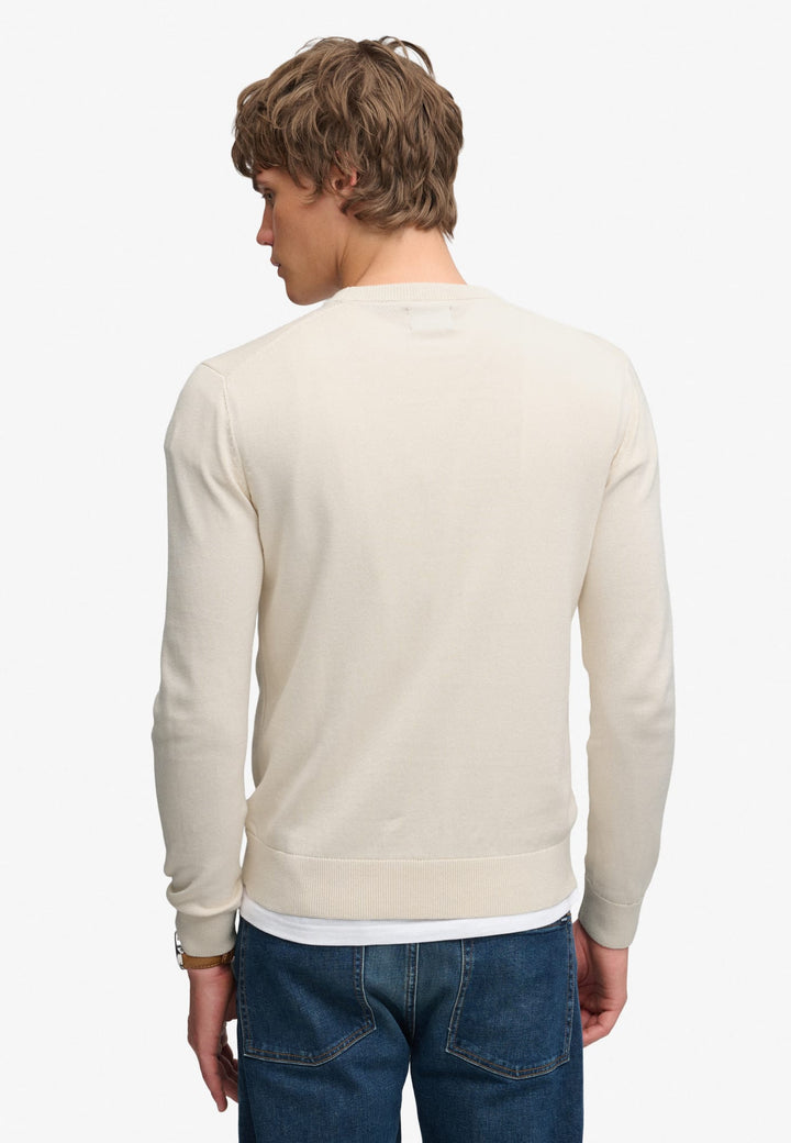 Superdry M6110769A trui heren ecru