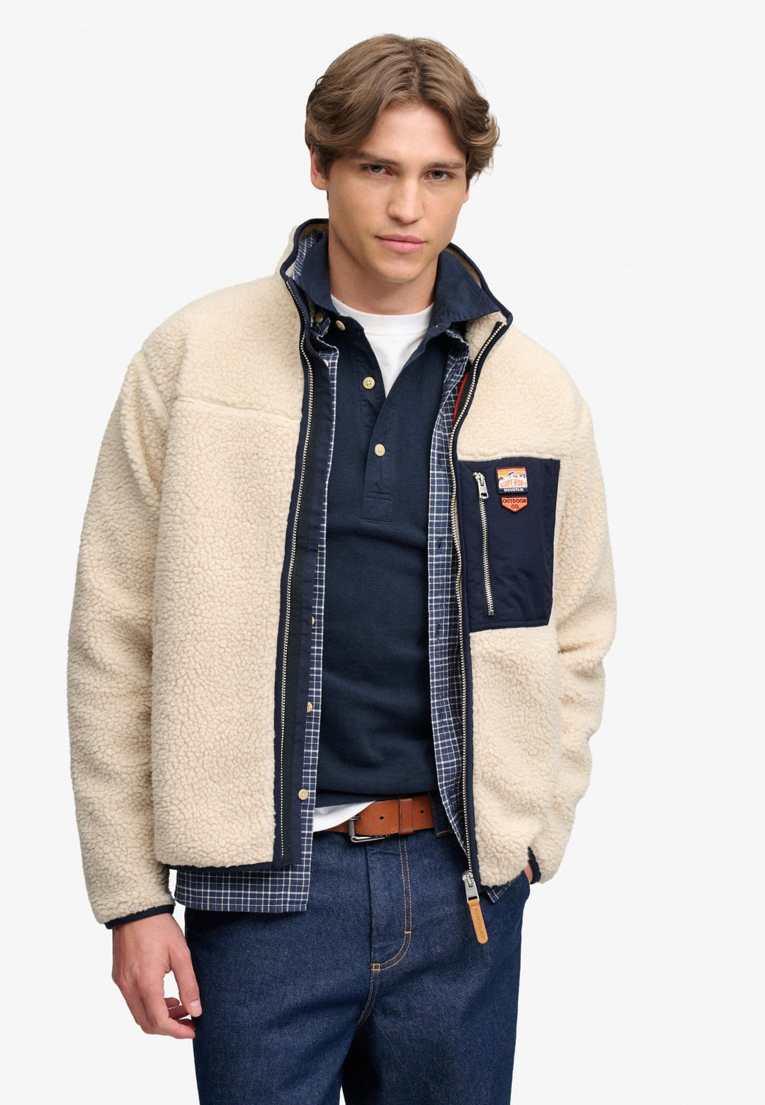 Superdry M2014623A vest sweat heren off-white