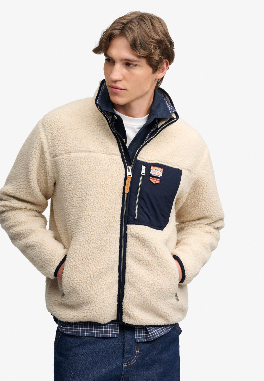 Superdry M2014623A vest sweat heren off-white