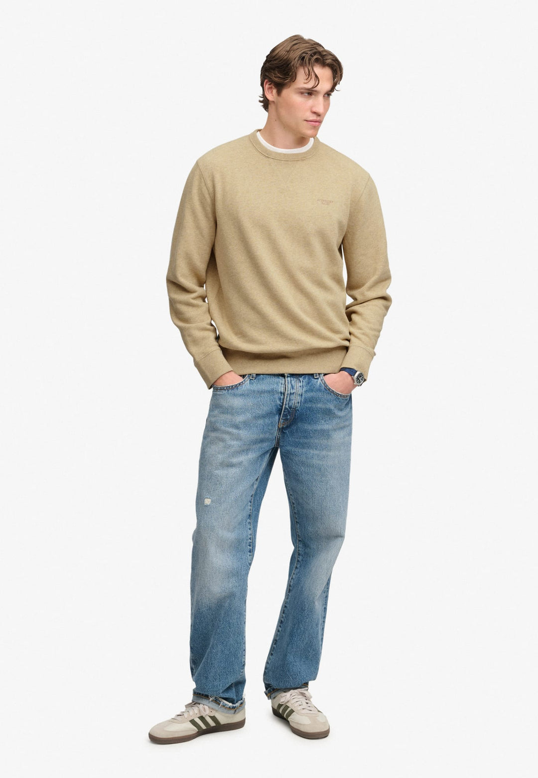 Superdry M2014701A sweater heren zand