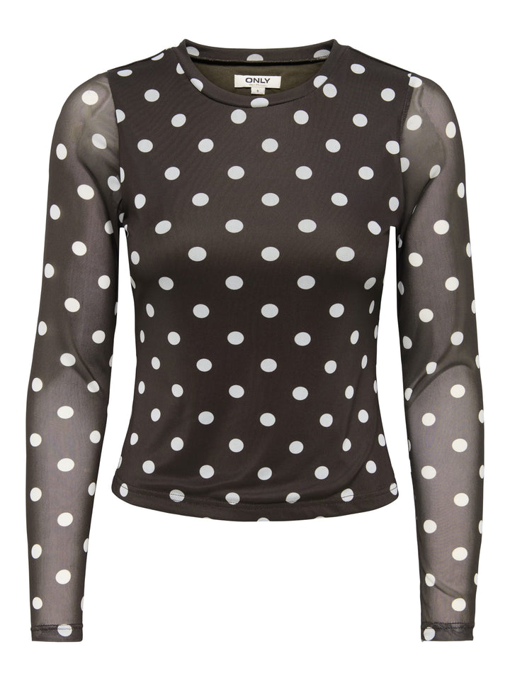 Only 15357642 Nova top l/m dames bruin dessin