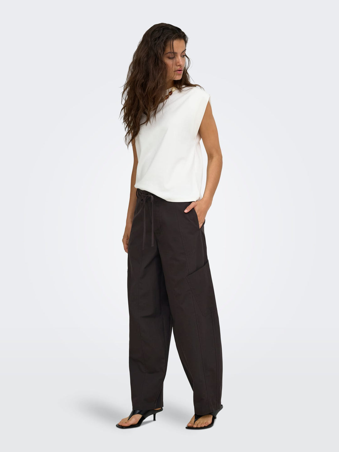 Only 15390390 Geo lange broek dames bruin