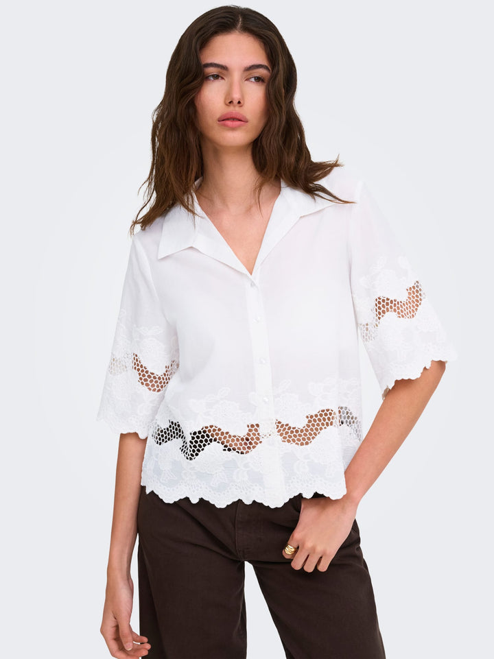 Jacqueline de Yong Svea blouse off-white – dames