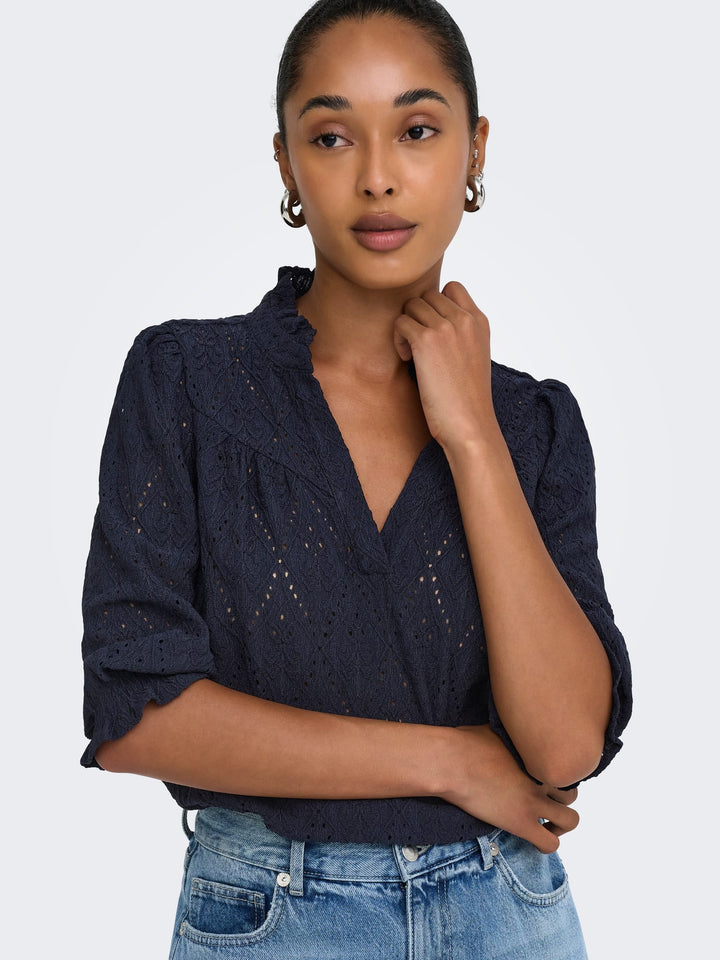 Only Ziggy top navy – dames