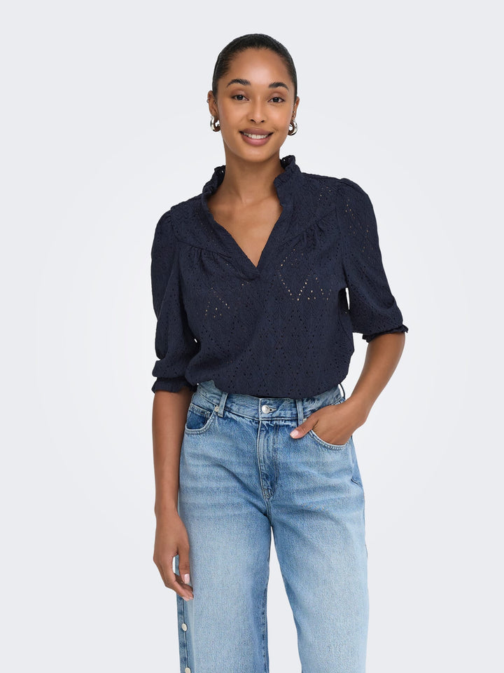 Only Ziggy top navy – dames