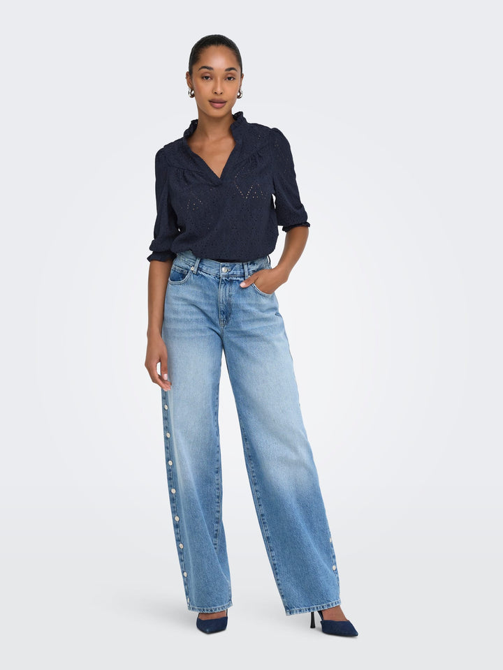 Only Ziggy top navy – dames