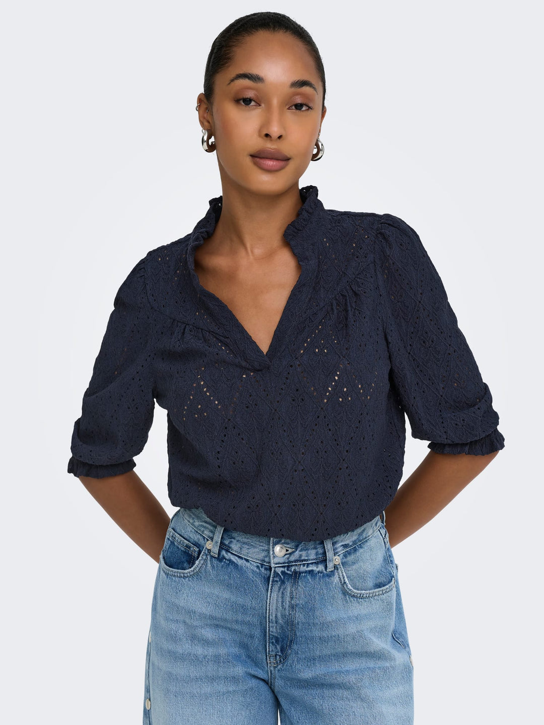 Only 15377146 Ziggy top k/m dames navy