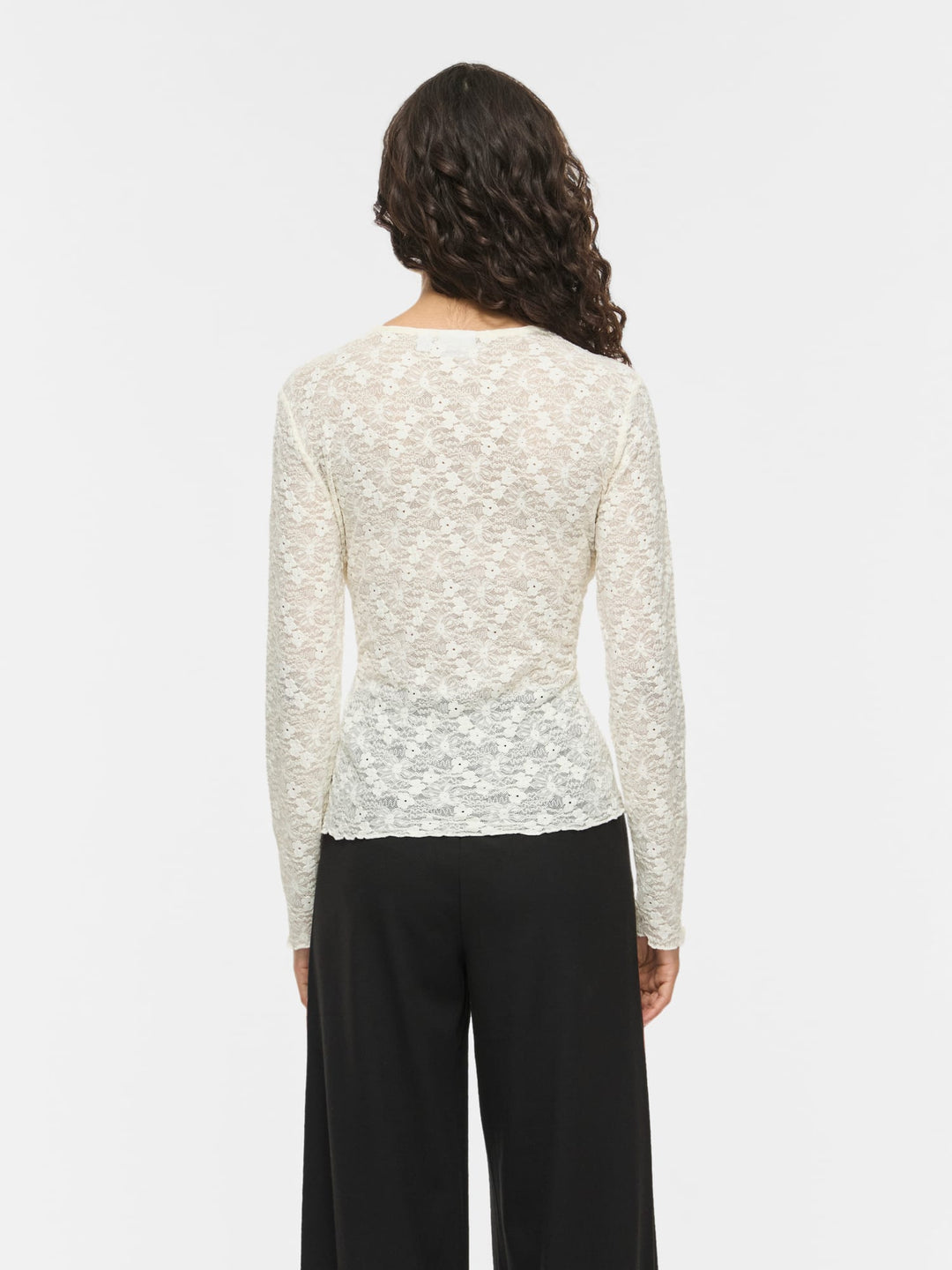 Vila VIFAY O-NECK L/S TOP ecru – dames blouse