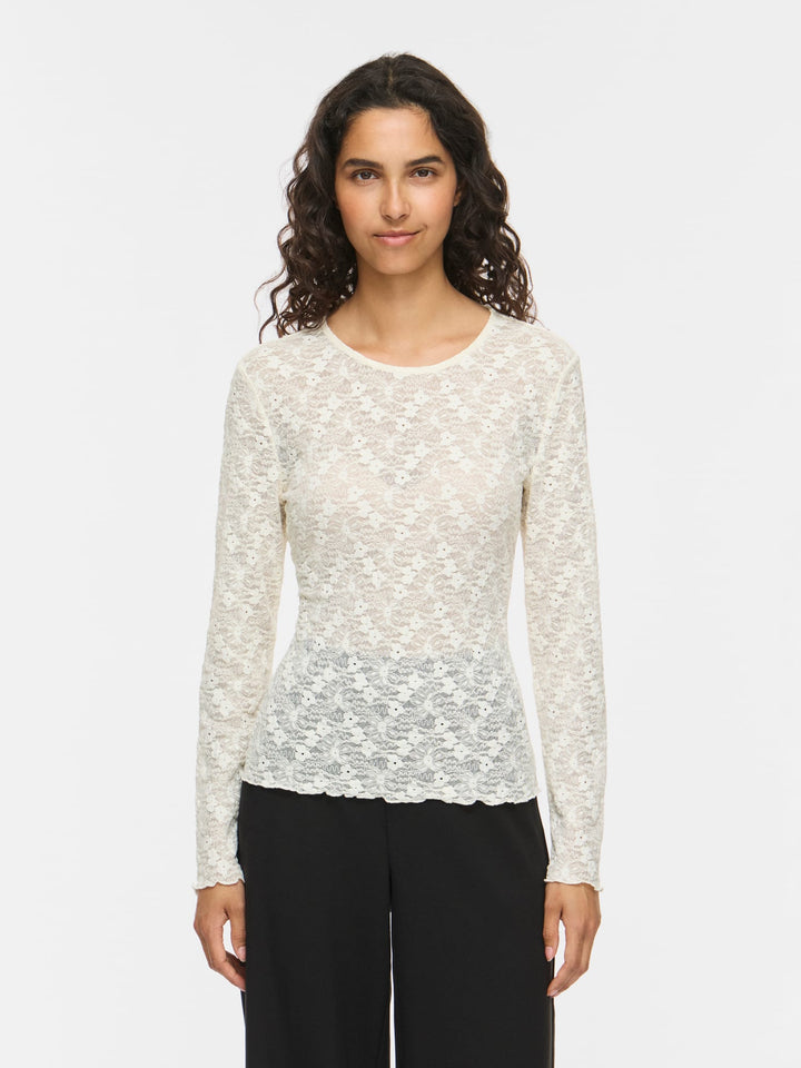Vila 14119318 Fay blouse ecru – dames