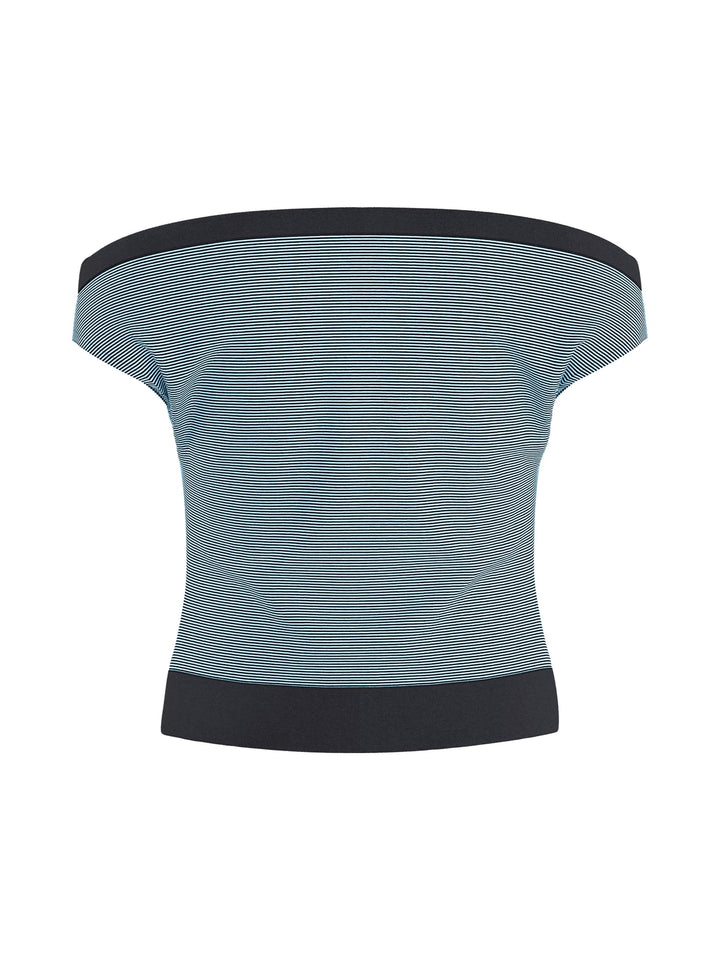 Hype Drop HDPAIGE Off-Shoulder Top – dames - Blauw Dessin