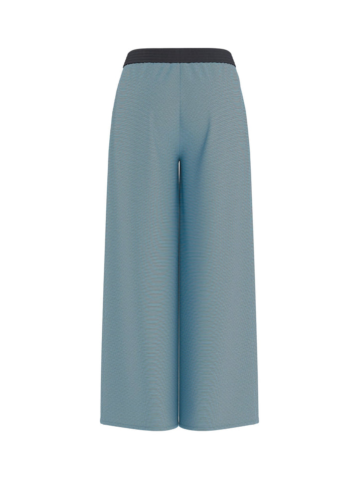 Hype drop HDPAIGE MW WIDE PANTS – dames lange broek - Blauw Dessin