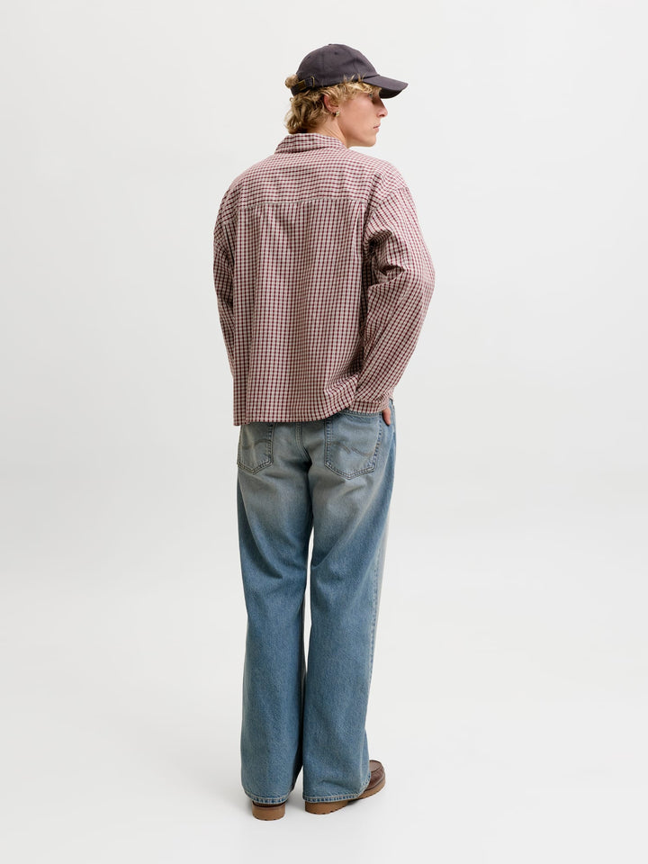 Jack &amp; Jones 12277479 Austin overhemd l/m bruin dessin – heren