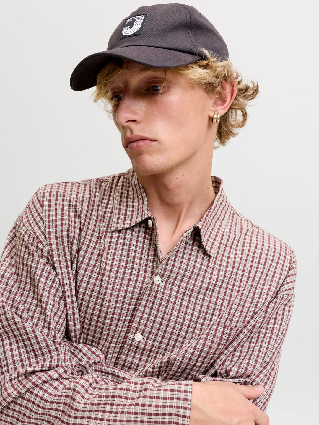Jack &amp; Jones 12277479 Austin overhemd l/m bruin dessin – heren