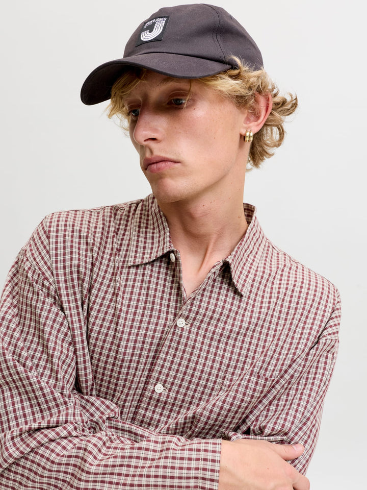 Jack &amp; Jones 12277479 Austin overhemd l/m bruin dessin – heren