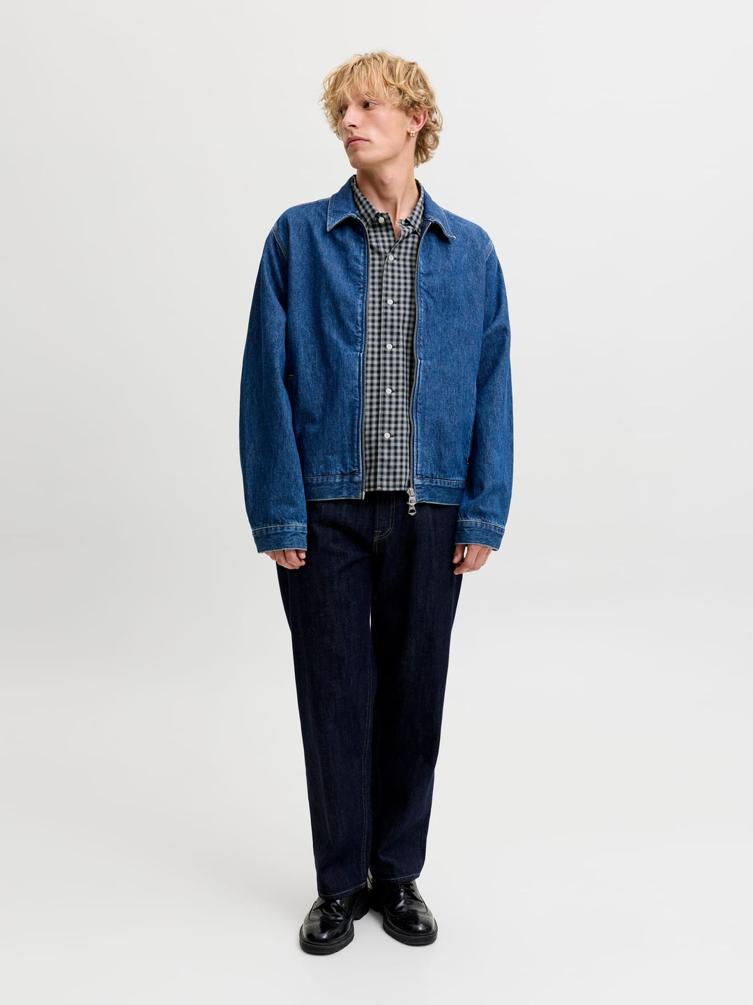 Jack &amp; Jones 12277479 Austin overhemd l/m heren blauw dessin