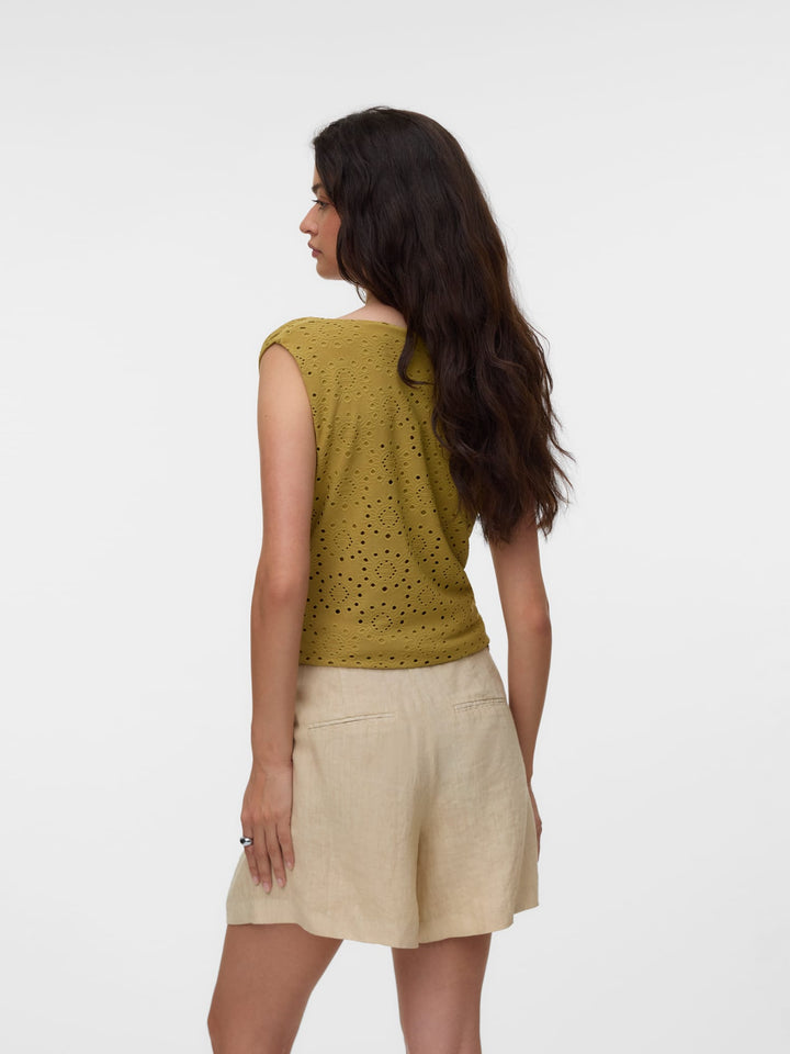 VERO MODA VMTASSA LIV SL WATERFALL TOP – dames top groen