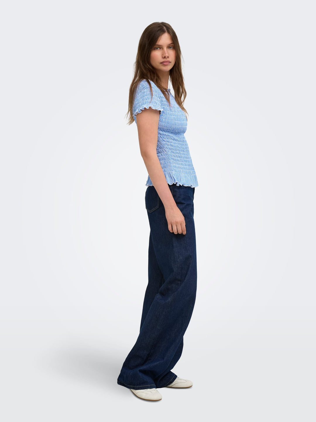 Only Celle top blauw dessin – dames