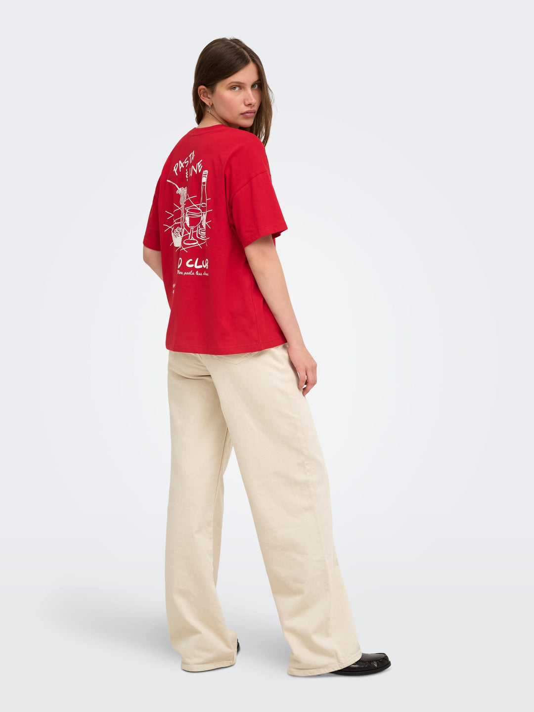 Only ONLVIVVI S/S Lovely Top steenrood – dames t-shirt
