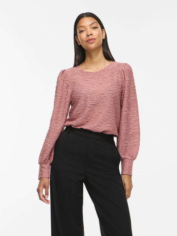 Vila Fina blouse oud roze – dames top l/m