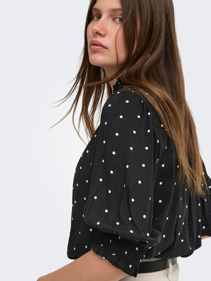 Only blouse l/m dames zwart dessin – RAYA