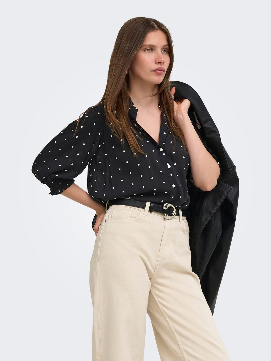 Only blouse l/m dames zwart dessin – RAYA