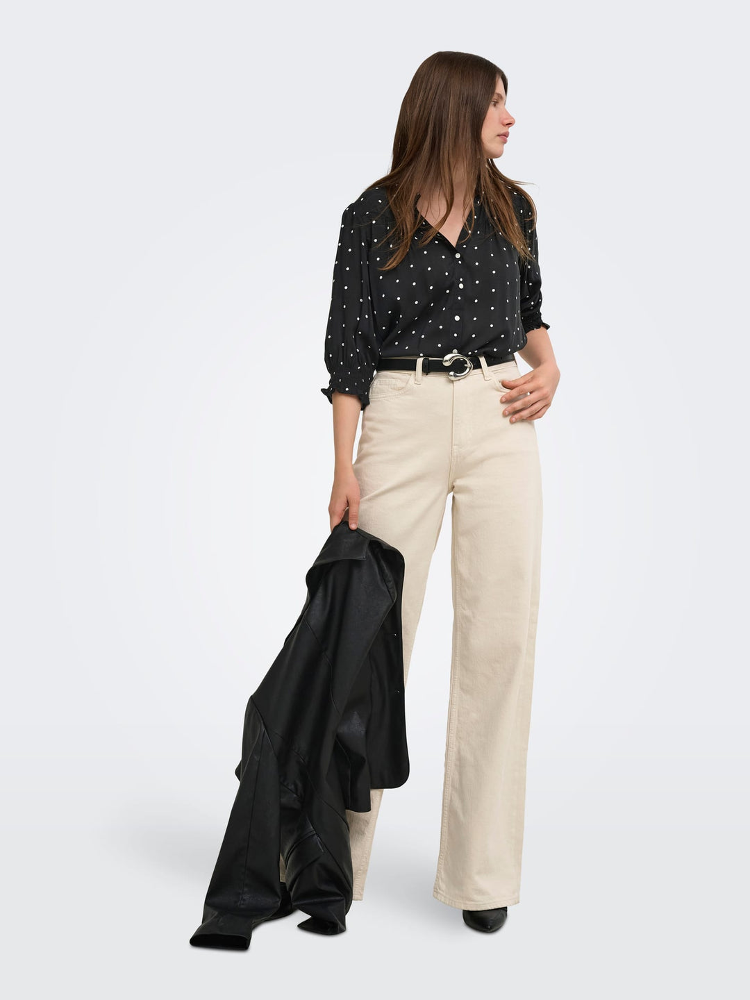 Only blouse l/m dames zwart dessin – RAYA