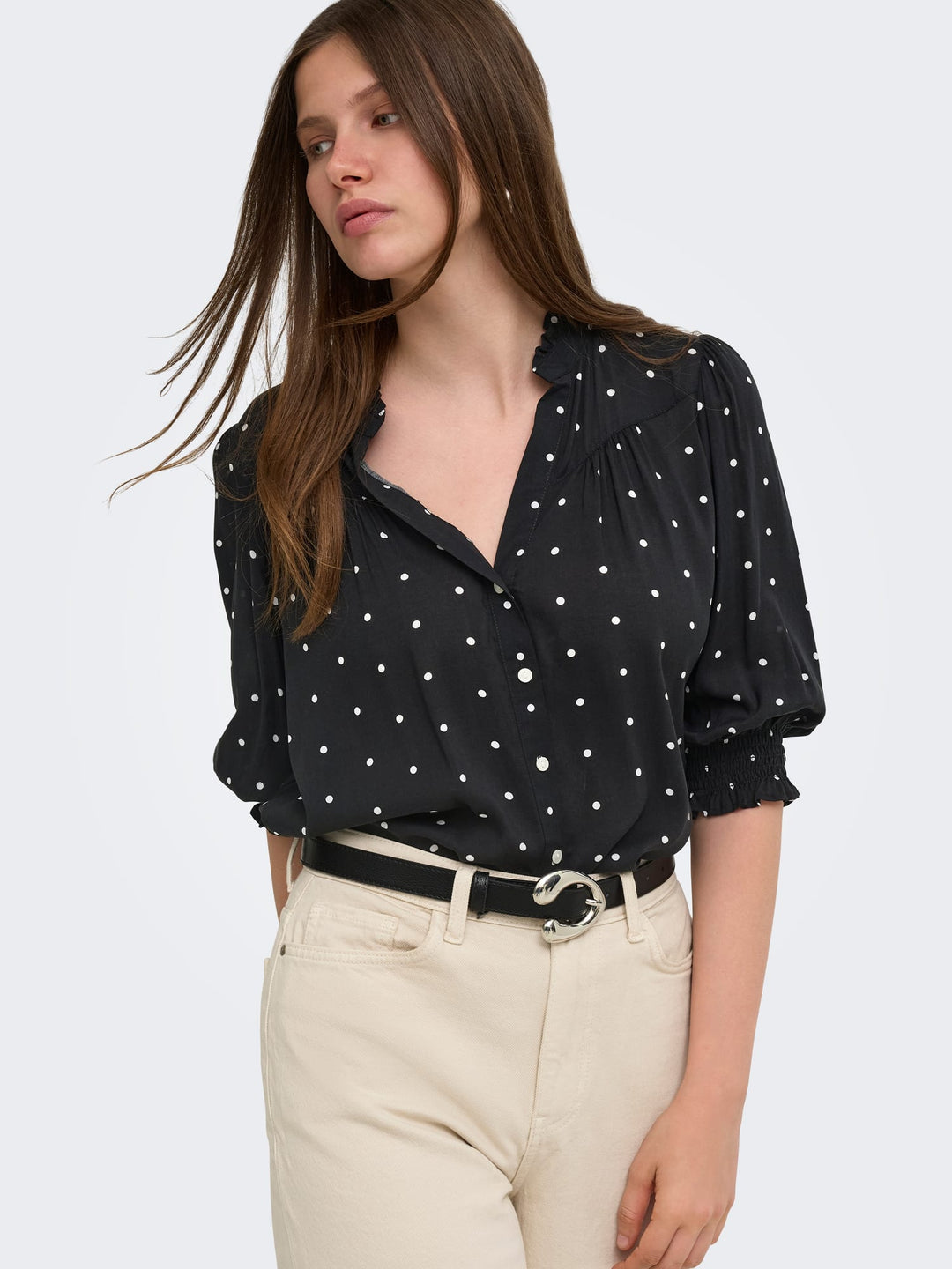 Only blouse l/m dames zwart dessin – RAYA