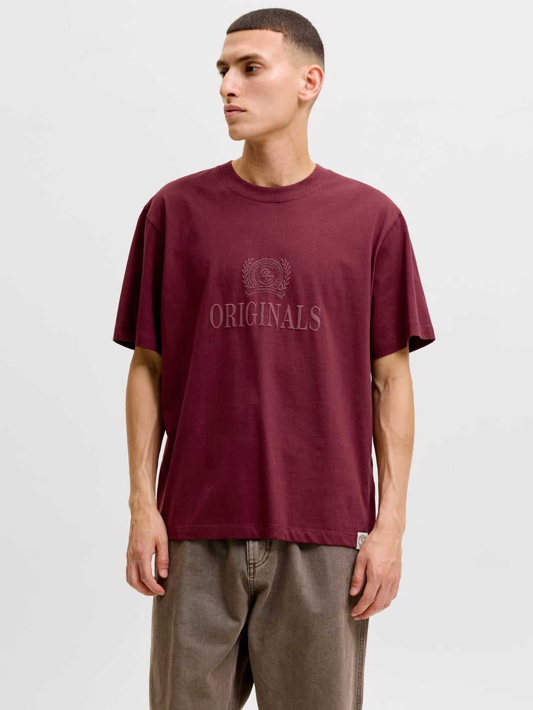 Jack & Jones 12299800 FREDERIKSBERG T-shirt wijnrood – heren