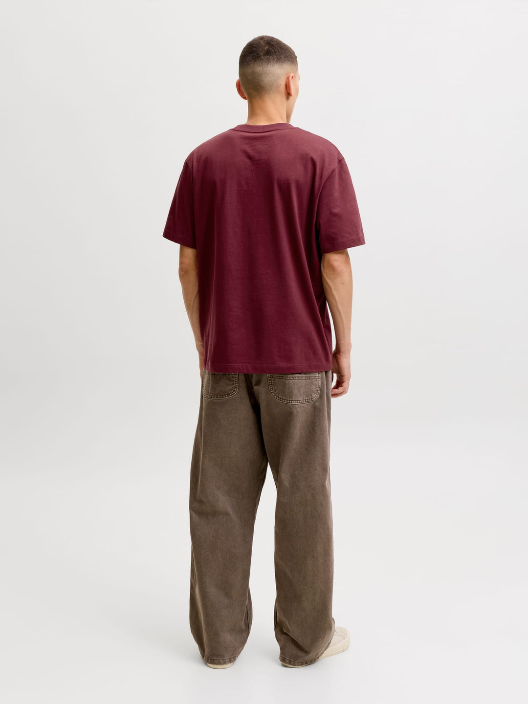 Jack & Jones t-shirt k/m heren wijnrood – 12299800 FREDERIKSBERG