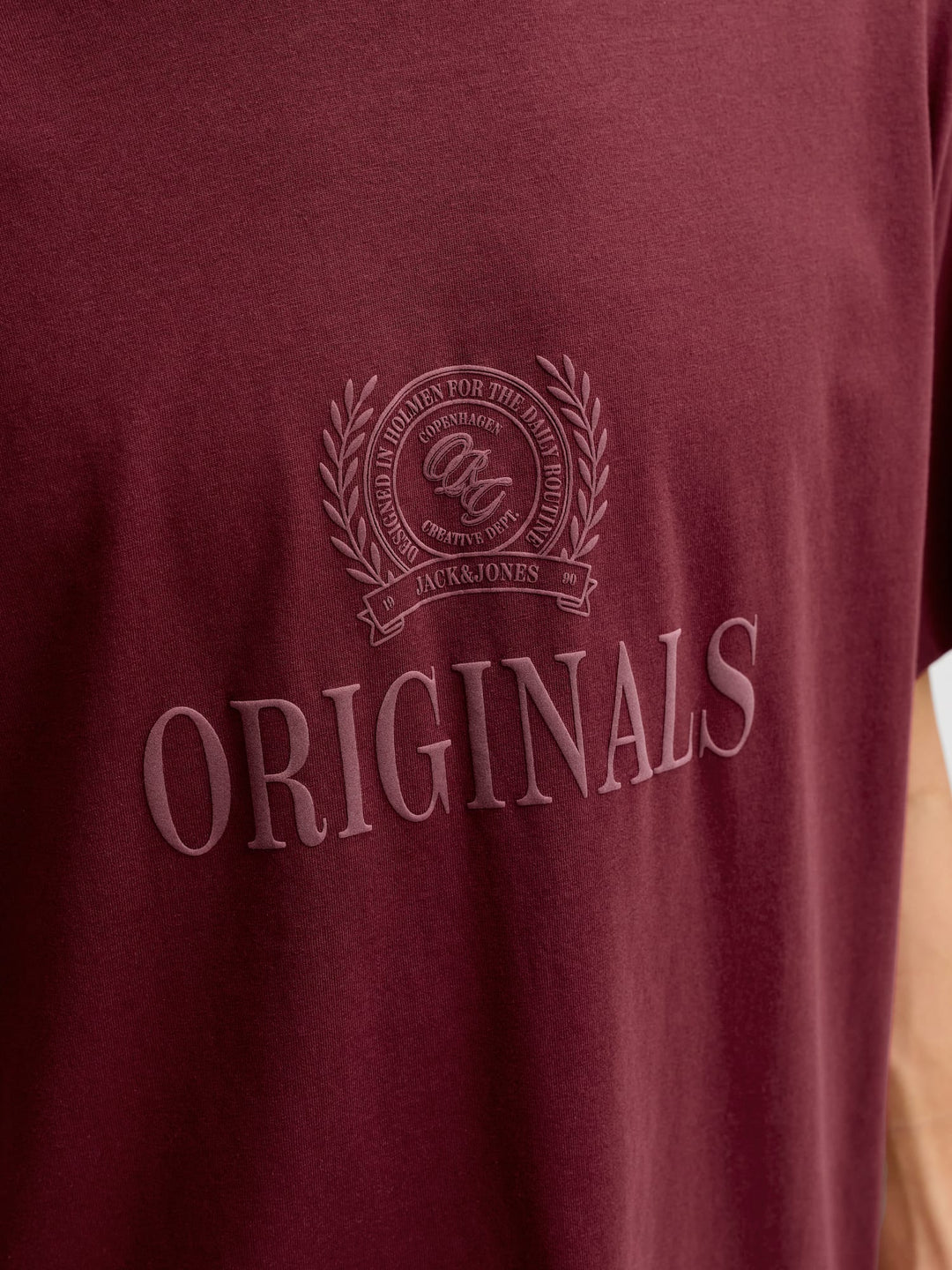 Jack & Jones t-shirt k/m heren wijnrood – 12299800 FREDERIKSBERG