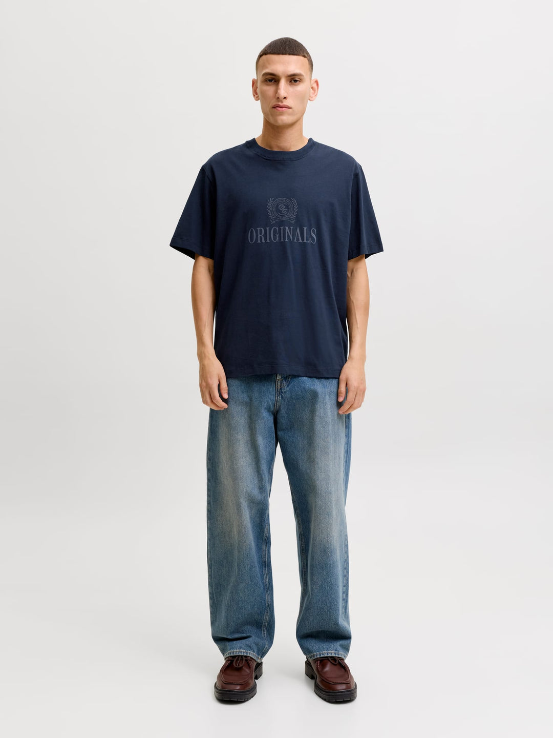 Jack & Jones t-shirt k/m heren navy – Frederik
